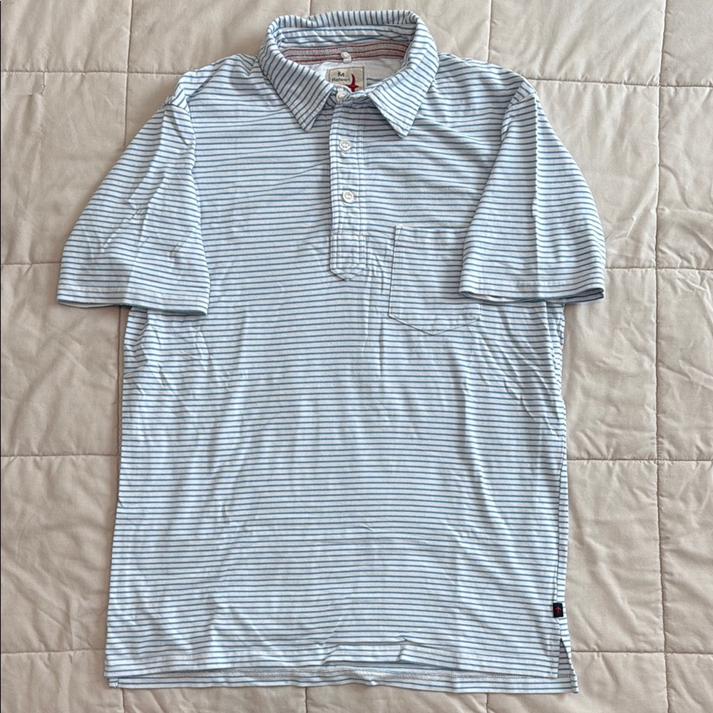 Relwen Blue Striped Polo Shirt